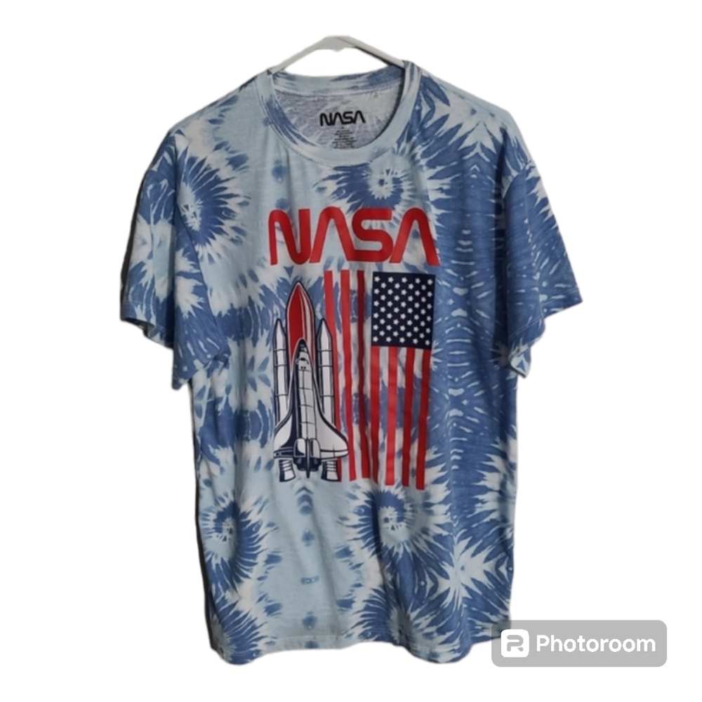 NASA spaceship American flag tie dye t-shirt‎ 🚀 XL